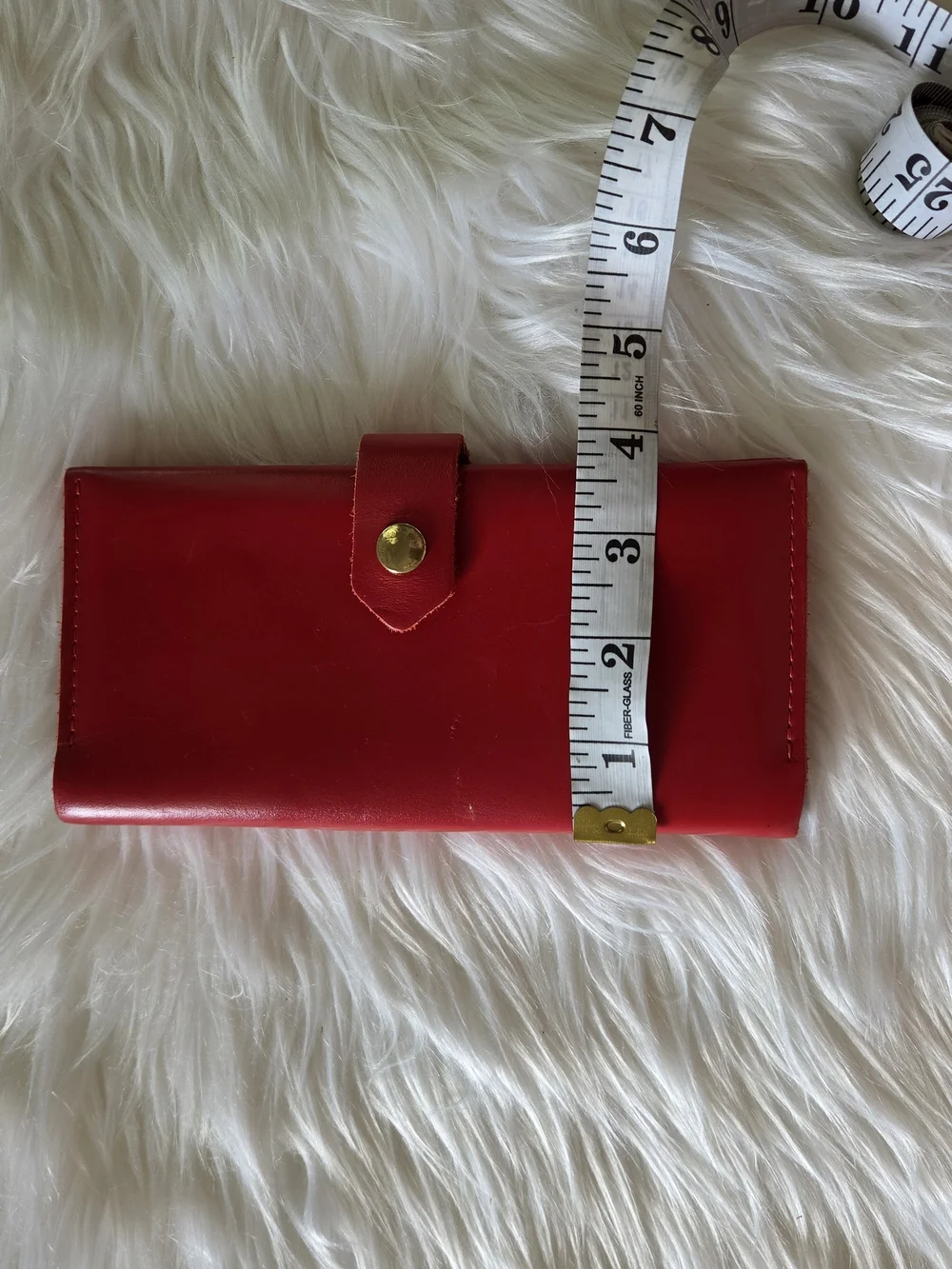 Women's Red Snap Leather Wallet - Unbranded